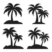 Palm Tree Silhouette Collection and Palm Tree Silhouette Icons Collection vector