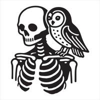 Skeleton Hunter in Forest Clipart Design vector
