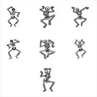 Undead Skeleton Dancing Clipart vector