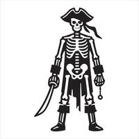 Pirate Skeleton in Armor Design vector