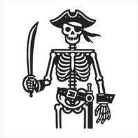 Skeleton Pirate Knight Design vector