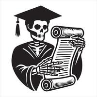 Skeleton with Open Book Clipart vector