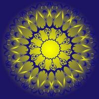 Abstract round pattern in yellow color on blue background vector