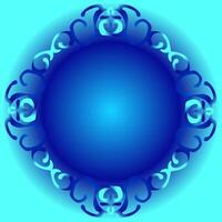 Beautiful frame in the form of an original ornament on a blue background vector