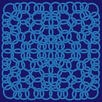 Abstract blue background decorated with a geometric pattern in the form of circles and rings vector
