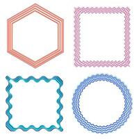 A set of four beautiful multi-colored frames located on a white background vector