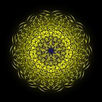 Beautiful round gold pattern on a black background vector