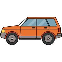 Flat-Style Car Illustration with Sharp and Minimalist Details vector