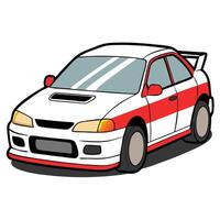 Flat Car Illustration with Bold and Minimalist Features vector