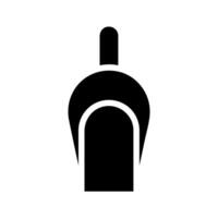 Black scoop icon on white background. Concept of measurement, portion, and ingredient. vector