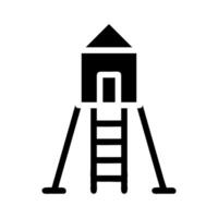 Treehouse solid icon. Concept of childhood, play, and recreation. vector