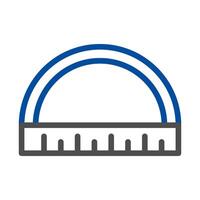 Protractor icon for measuring angles. Concept of geometry, mathematics, and education. vector