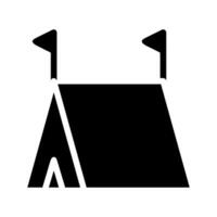 Circus tent icon with flags. Concept of entertainment, performance, and amusement. vector