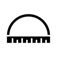 Protractor icon, geometry and math concept. Measurement and precision symbol. vector