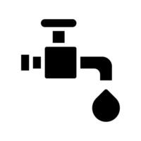 Water tap with drop. Concept of water conservation saving resources. vector