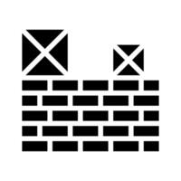 Brick wall with chimney icon. Concept of construction, architecture, and building. vector