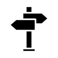Road sign with two blank arrows. Concept of choice, direction, and decision. vector