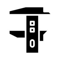 Caliper tool icon. Concept of measurement, accuracy, and precision. vector