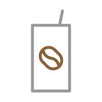 Coffee bean on a cup with straw. Concept of coffee to go, takeaway, and caffeine. vector