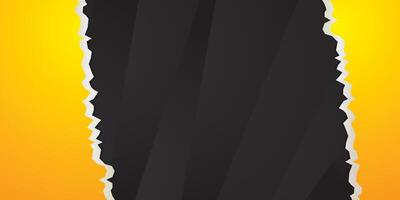 Yellow and black solid color paper cut art background vector