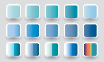 Collection of gradient blue water colour palette. Colour palette trends vector