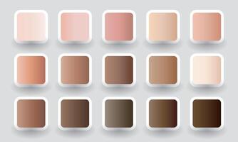 Collection of gradient skintones colour palette. Colour palette trends vector