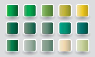 Collection of gradient foliage colour palette. Color Palette Ideas from Green Plant vector