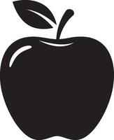 Simple Apple Silhouette Illustration with a White Background vector