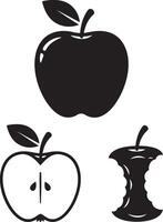 Versatile Bundle of Bite Apple Illustrations on white background vector