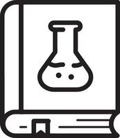 A Simple Closed Book Icon Featuring a Beaker for Science and Research vector