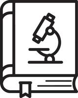 Modern Closed Book Icon Featuring a Microscope Symbol vector