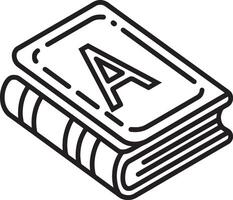 Simple and Minimal Illustration Closed Book with Letter A vector