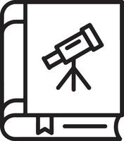 Minimalistic Art Icon of a Closed Book with Telescope Symbol vector