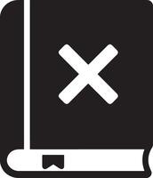 Modern Minimalistic Closed Book Icon with Restriction Theme vector