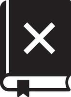 Stylist Closed Book Art Illustration with an 'X' Symbol on white Background vector