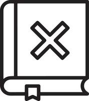 Clean and Minimal Closed Book Icon with 'X' Symbol for Invalidity vector