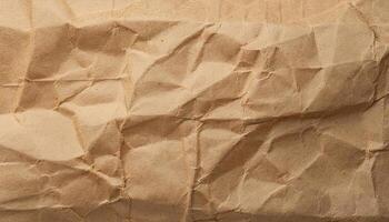 close-up of weathered kraft paper with pronounced creases, natural fibers, and rustic textures for eco-friendly design elements photo
