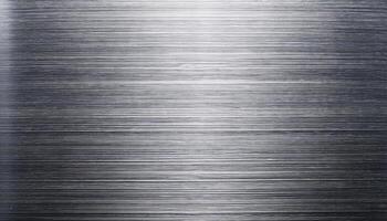 close-up of polished stainless steel with a brushed finish and horizontal grain texture for industrial and modern designs photo