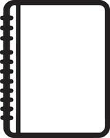 Minimalist notebook icon spiral binding simple black outline. vector