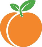 Orange fruit peach icon and simple design. vector