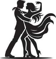 Timeless Silhouette Design Showcasing a Dancing Couple, Symbolizing Love and Harmony. vector