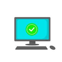 Flat Style Illustration of Completed Task on computer vector