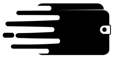 A black and white silhouette of a wallet vector