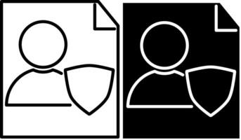Security illustration, Two black and white icons of a man and a woman vector