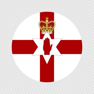 Northern Ireland circle flag. illustration.