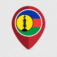 Map pointer with contry New Caledonia. illustration. vector