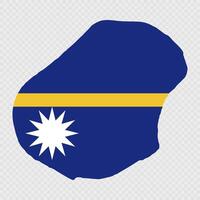 Nauru map silhouette with flag. vector