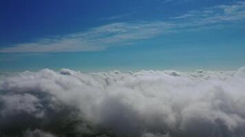Clouds atmosphere. Flying over white clouds in the sky. Beautiful background of soft clouds moving slowly. Aerial view. video