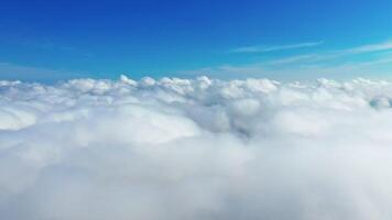 Beautiful white clouds in the air. Panoramic view of blue sky with soft clouds background. Amazing cloudscape. Aerial view. video