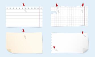 a set of rectangular stickers for notes, notebook sheets for notes vector